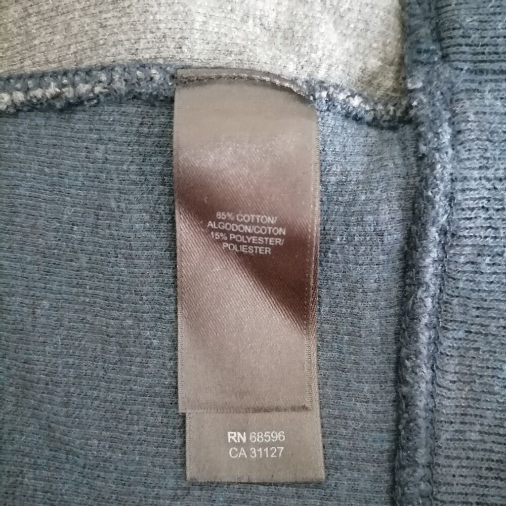 DKNY Jeans Men's Blue Gray Color Block Crew Neck Raglan Sleeve Sweater Size XXL - Picture 6 of 8